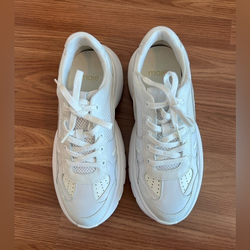 NEW Maje White DreamTomorrow Faster Trainer Sneaker Size 41